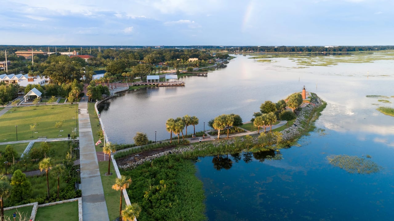 Residential view of Kissimmee Florida featuring family homes, resort-style communities, and easy access to theme parks