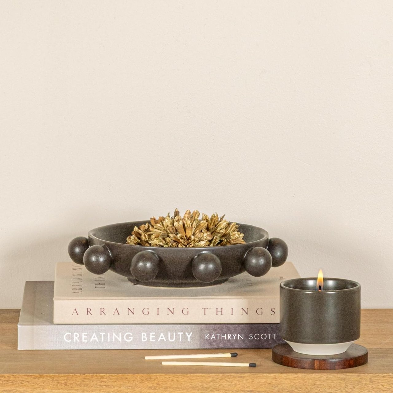  9.75 Inches Stoneware Bowl with Orbs and Reactive Glaze