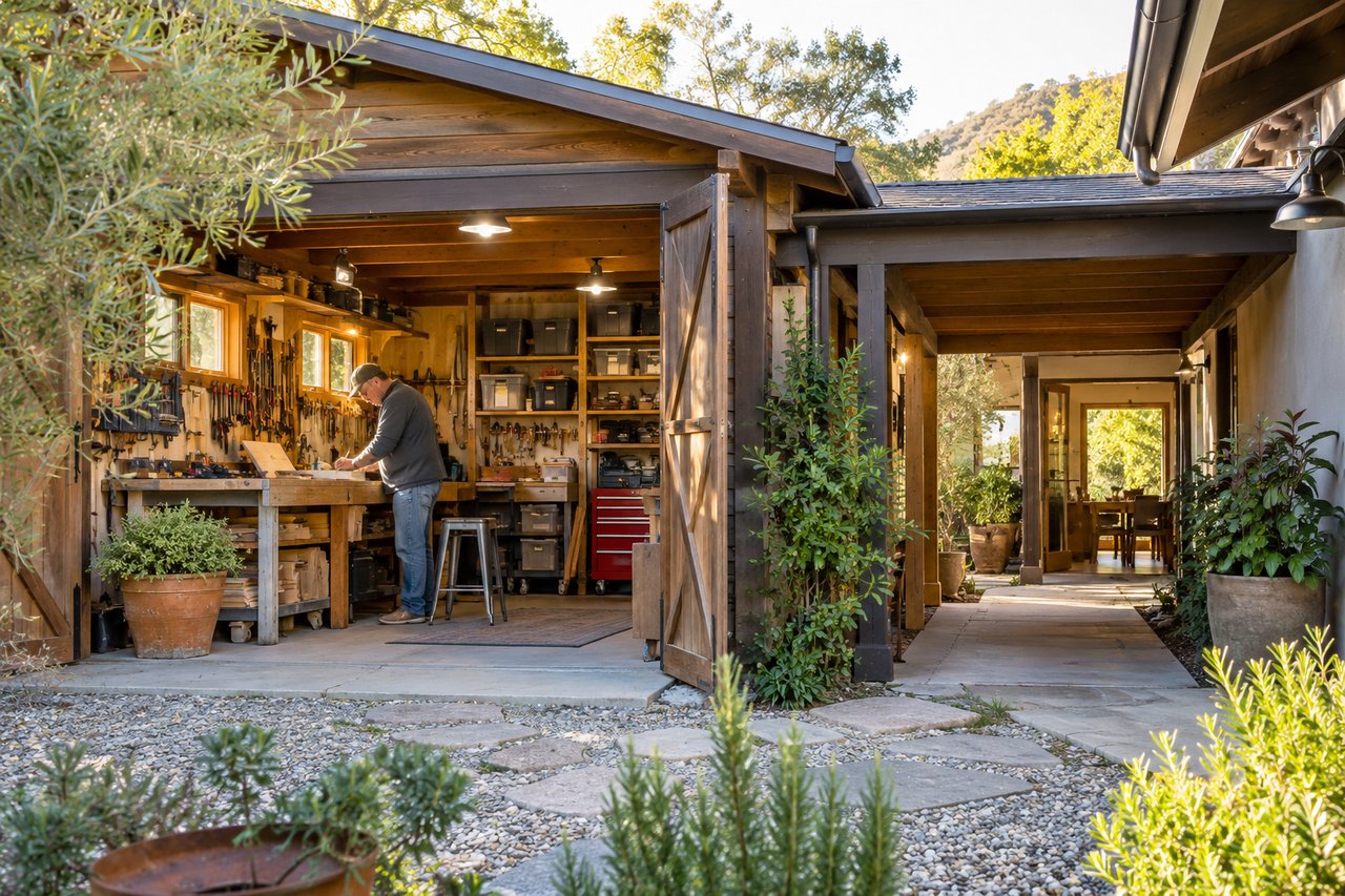 A San Luis Obispo County residence with an integrated hobby workspace and organized storage demonstrates a property use that appeals strongly to buyers seeking that functionality.