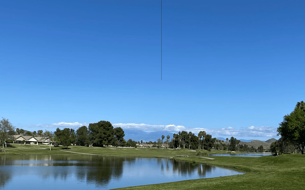 Scenic waterfront views of the 35-acre lake and walking trails in the Menifee Lakes master-planned community.