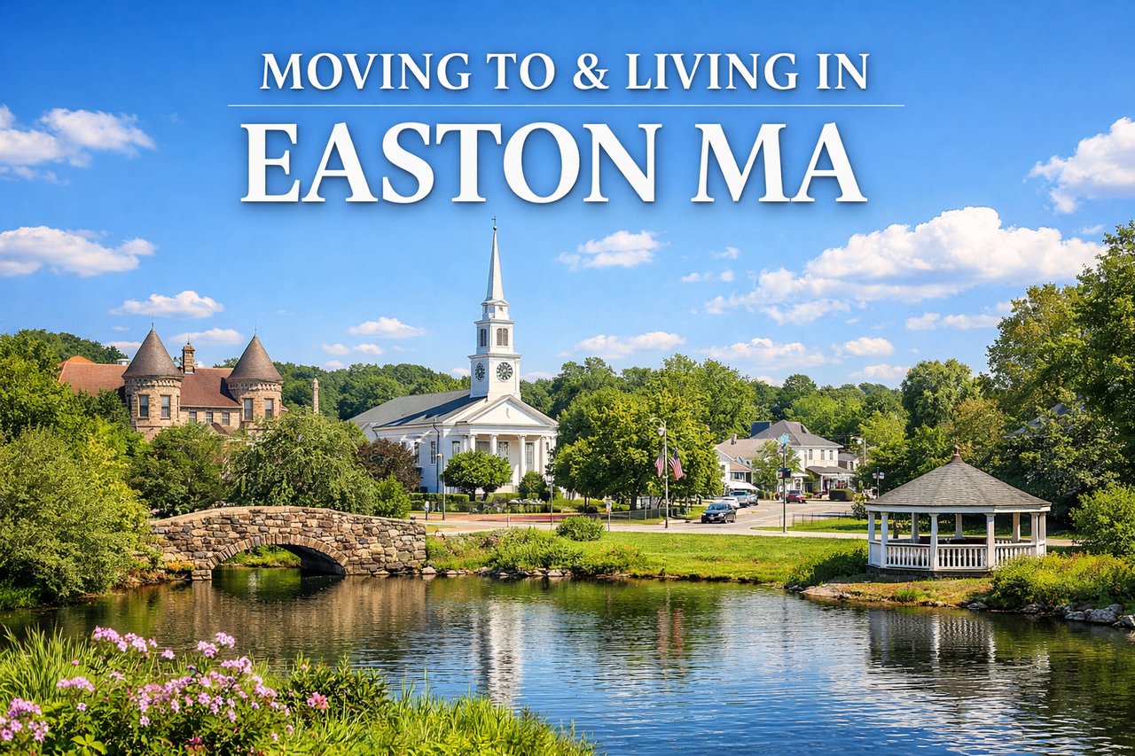 Moving to and living in Easton MA featured image showcasing scenic Easton Massachusetts, local charm, community lifestyle, and Easton MA real estate