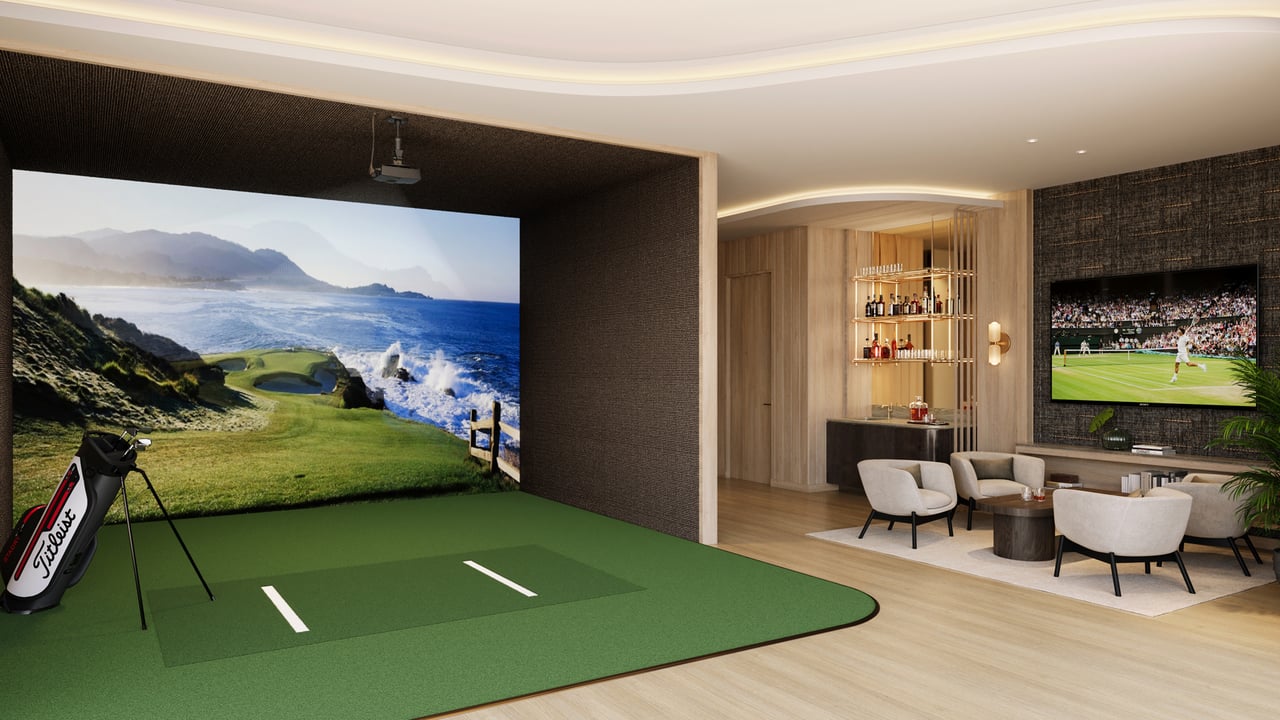 Waldorf Astoria Residences Pompano Beach amenities golf simulator 