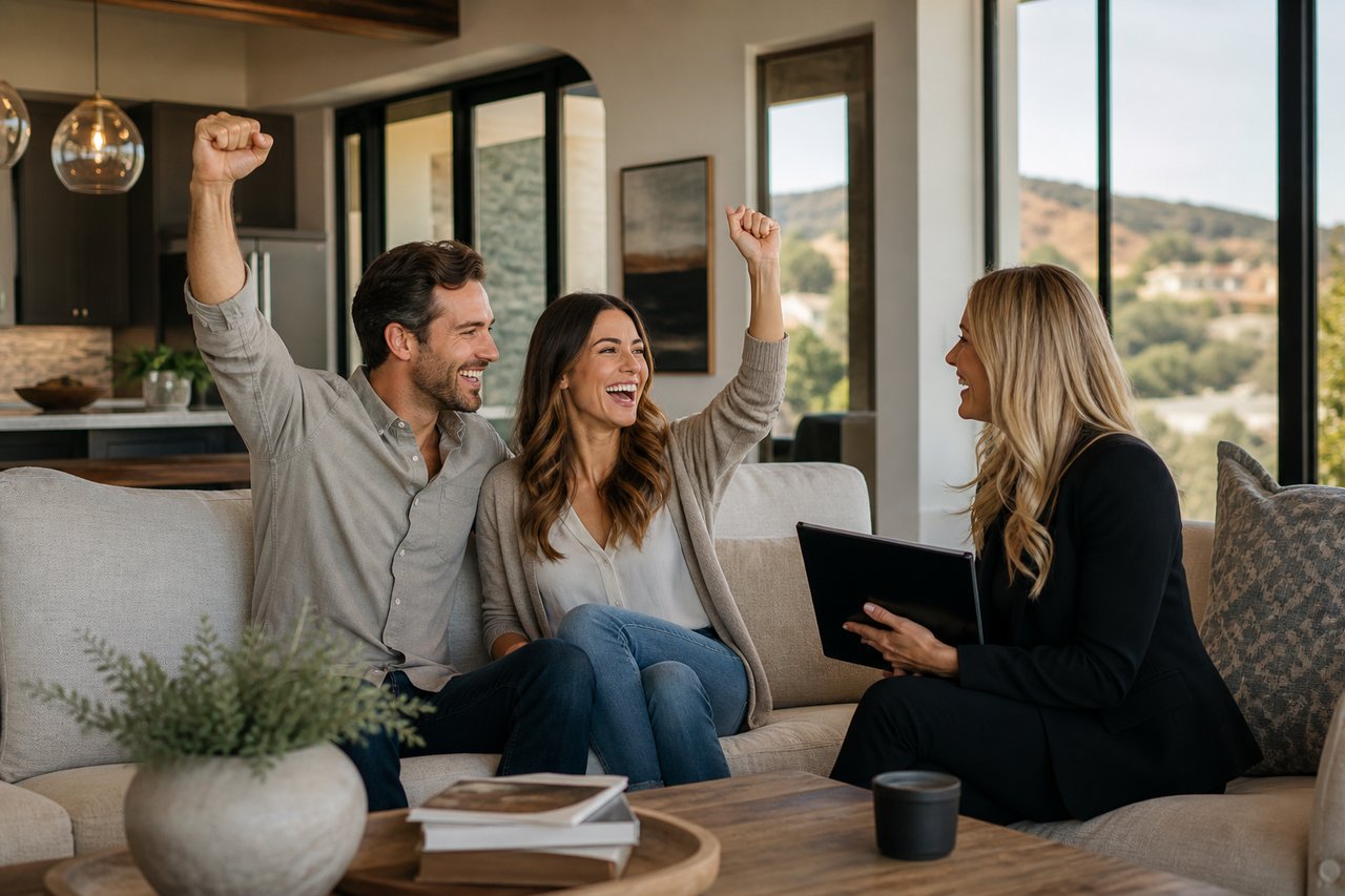 Buyer celebrating accepted offer on a Central Coast home