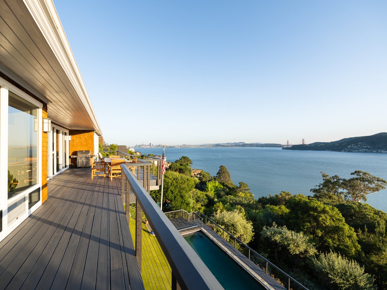 Exceptional Setting with views spanning San Francisco, the Golden Gate Bridge, Sausalito, and across the bay