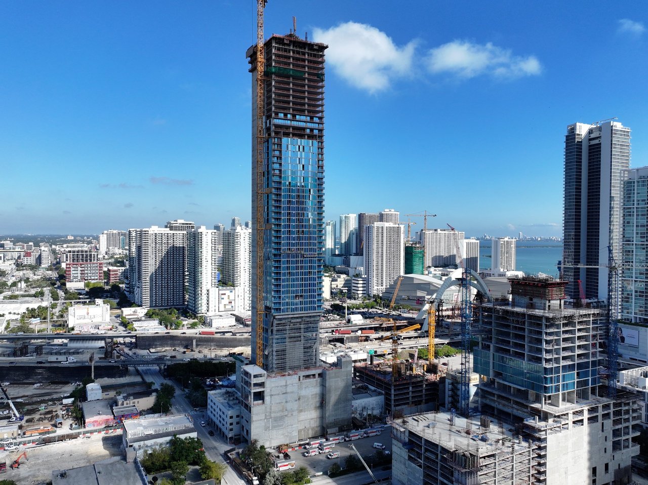 March 2025 | E11EVEN® Club Hotel & Residences Miami Reaches Topping-Off Milestone in Miami's Park West District 11 Neighborhood