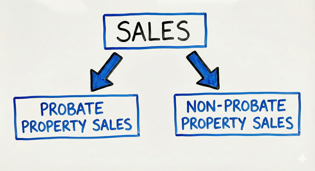 Probate vs non-probate property sales diagram