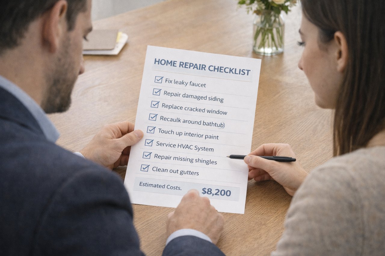 Seller deciding which repairs to skip before listing a home.