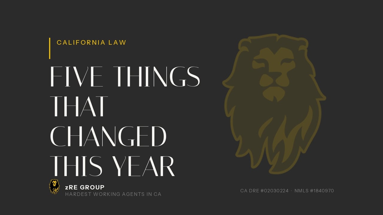 Five Things That Changed in California Real Estate This Year