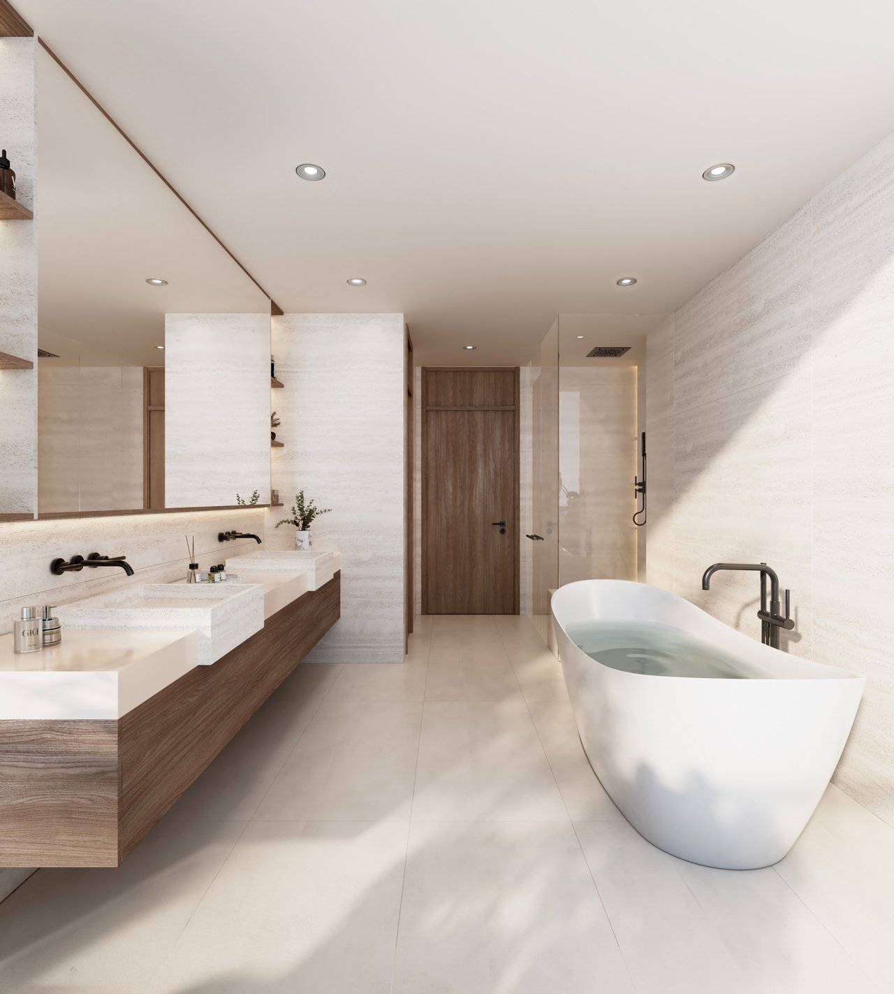 Rendering of primary bathroom at MILA Bay Harbor in Bay Harbor Islands.