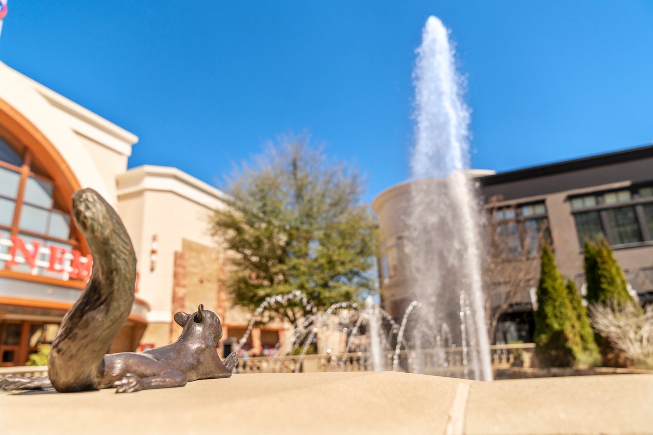 The Plaza fountain at Avalon mixed-use community Alpharetta Georgia