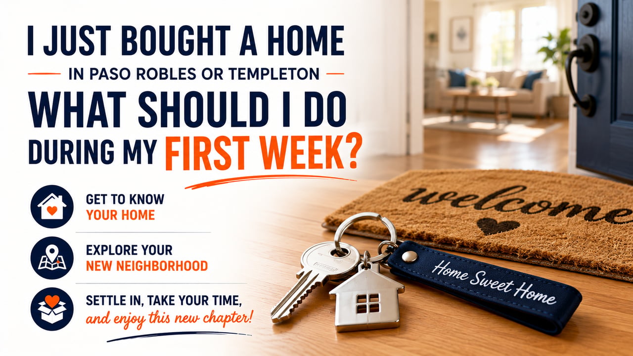 I Just Bought a Home in Paso Robles or Templeton. What Should I Do During My First Week?