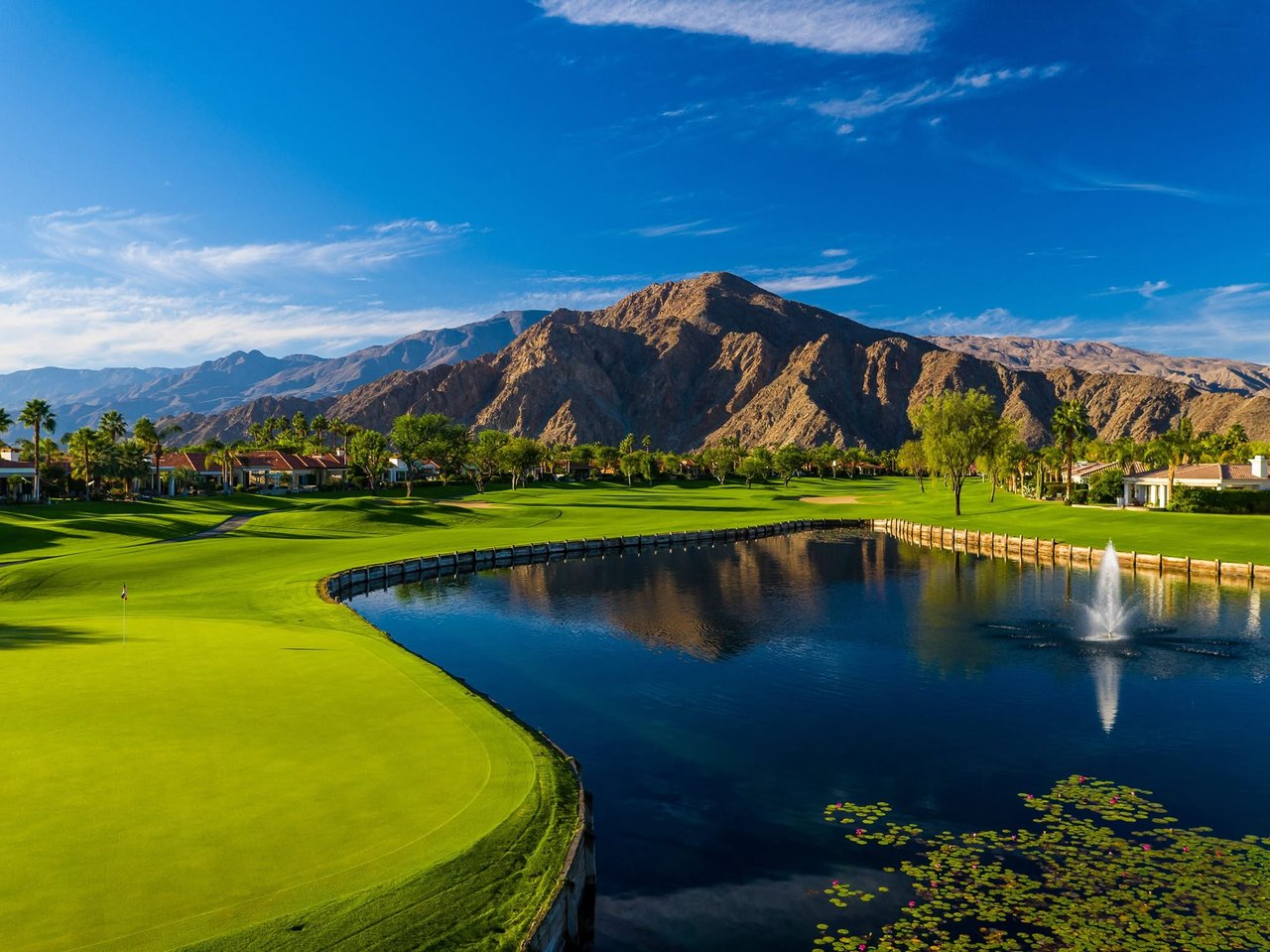 The Citrus Club golf course and homes with Santa Rosa Mountain views in La Quinta, California