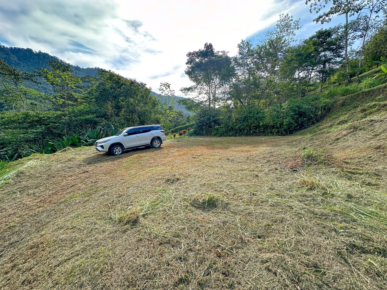 Jungle, Mountain & Valley View Lot with Two Large Plantels, Bordering a Crystal Mountain River with Swimholes & a Waterfall