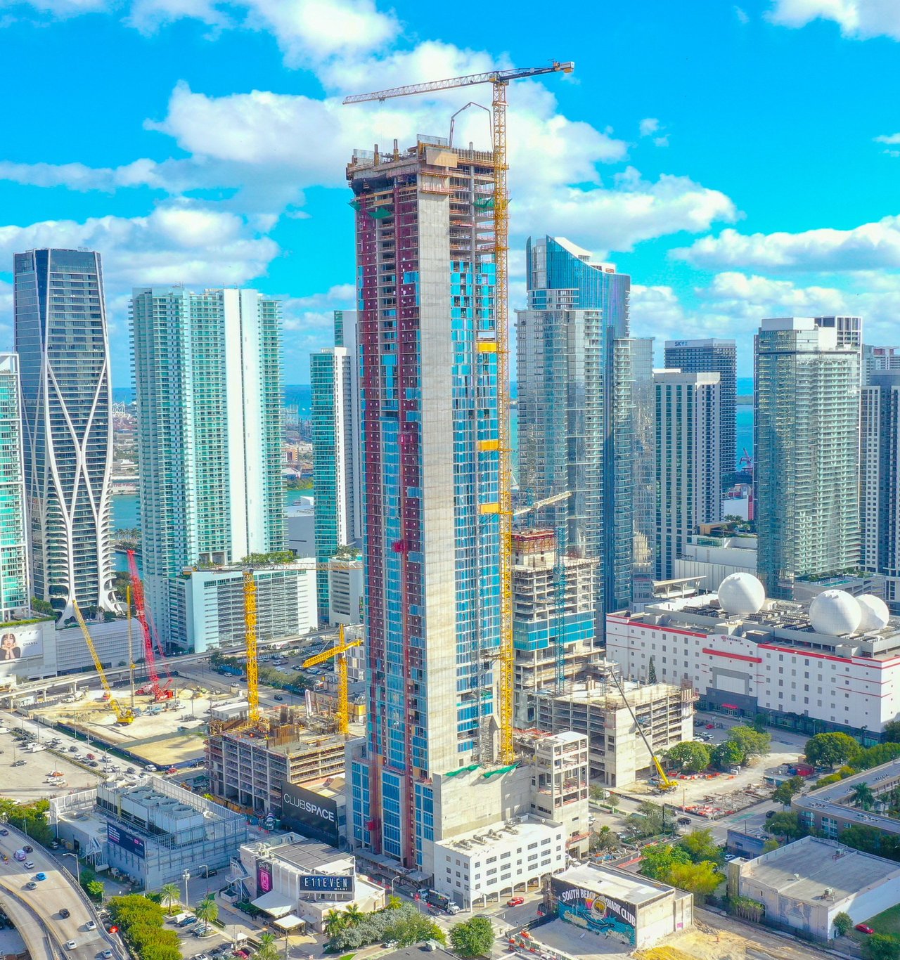 March 2025 | E11EVEN® Club Hotel & Residences Miami Reaches Topping-Off Milestone in Miami's Park West District 11 Neighborhood