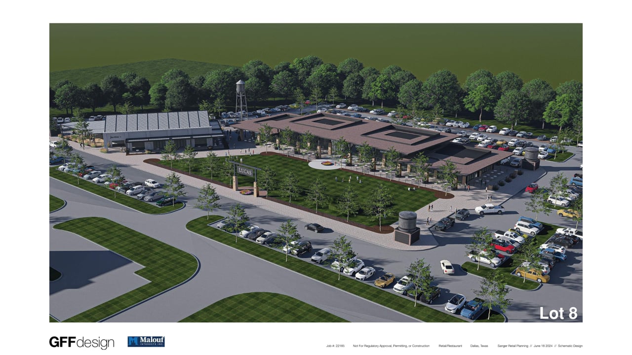 Artist Rendering of New Shopping Center Coming to Lucas at Parker and Southview