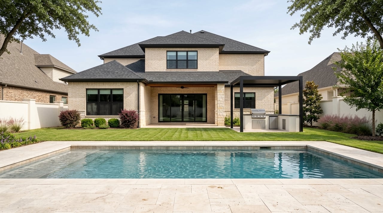 Luxury Home in Heath with pool and outdoor kitchen.