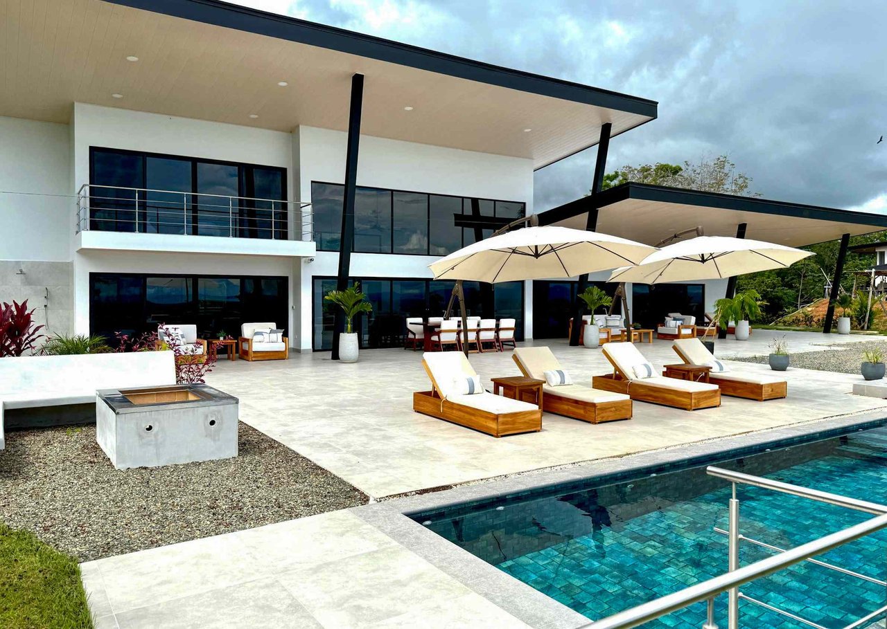 Brand New Modern Luxury 4-Bedroom Home with Pool and Incredible Panoramic Coastal & Ocean Views in Teancum at Tawal near Ojochal Costa Rica