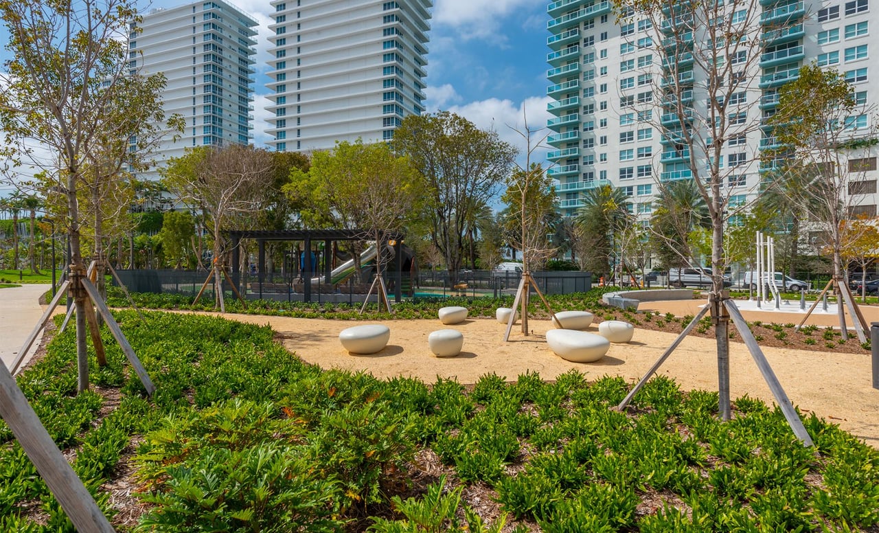 Canopy Park Rest Area at Five Park in Miami Beach