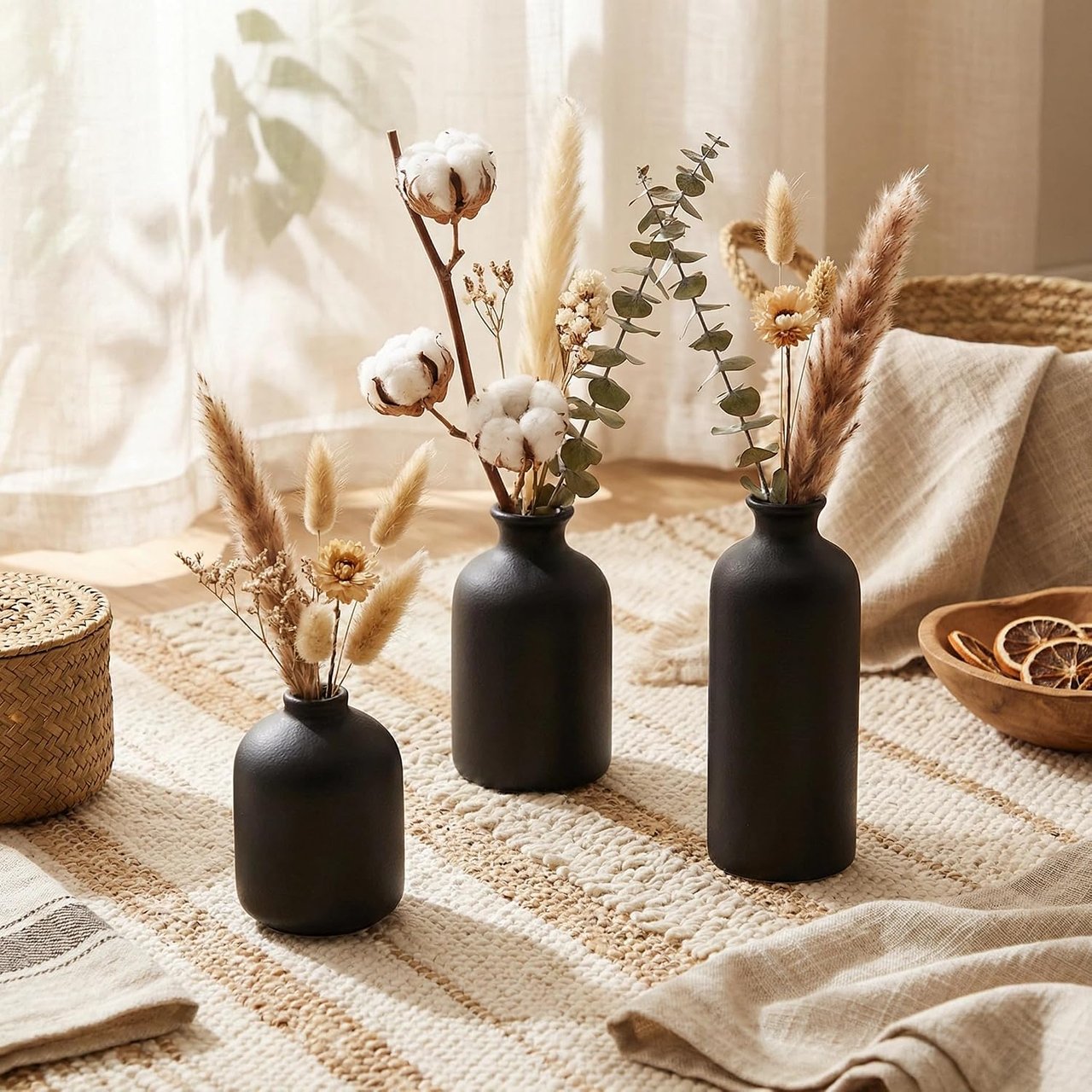  Small Black Ceramic Vase 