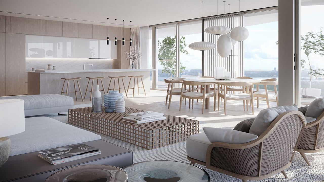 One Park Tower interior living room