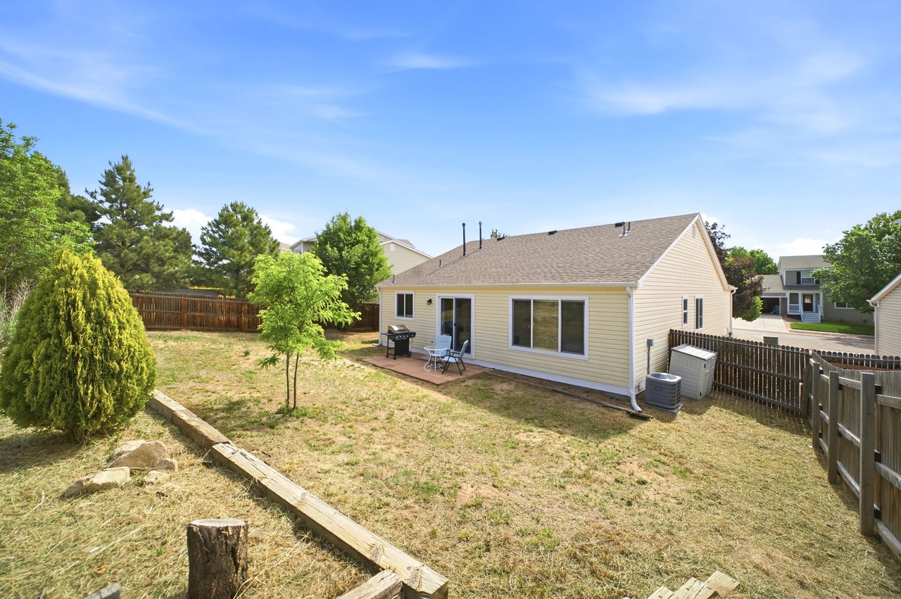 Spacious backyard with area that could be great garden space