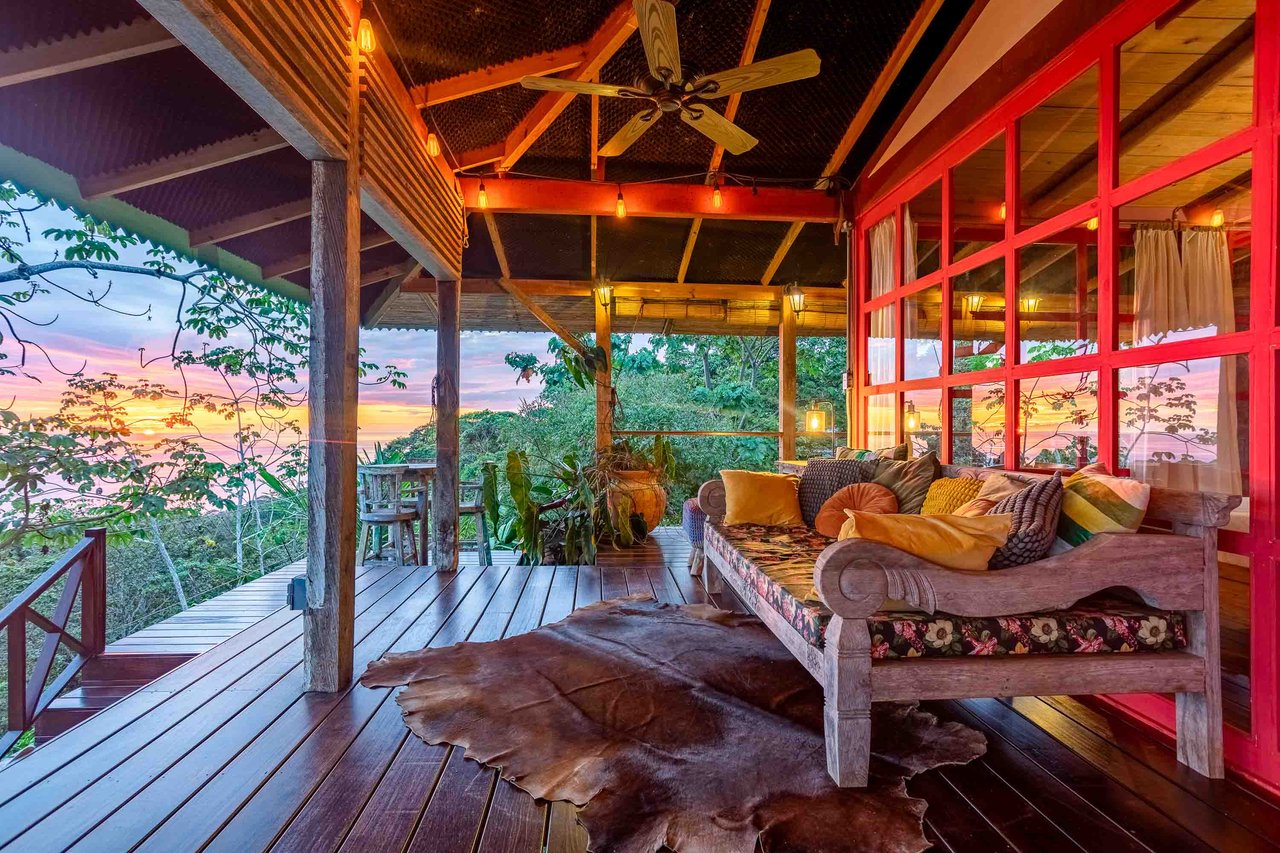 A Handcrafted Residence Immersed in Nature Above the Canopy Ocean View Architectural Home