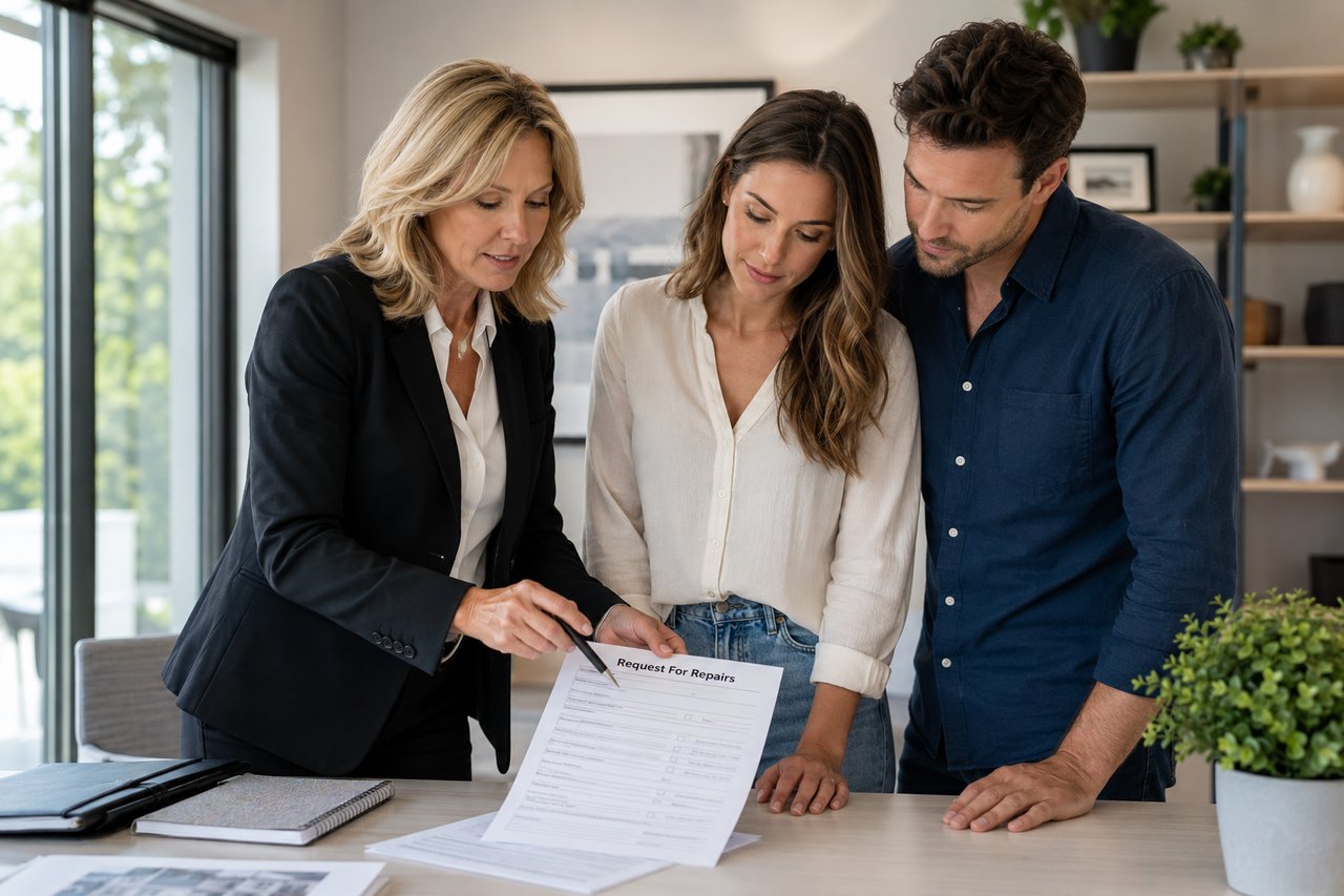 Seller reviewing repair requests during a San Luis Obispo County home sale