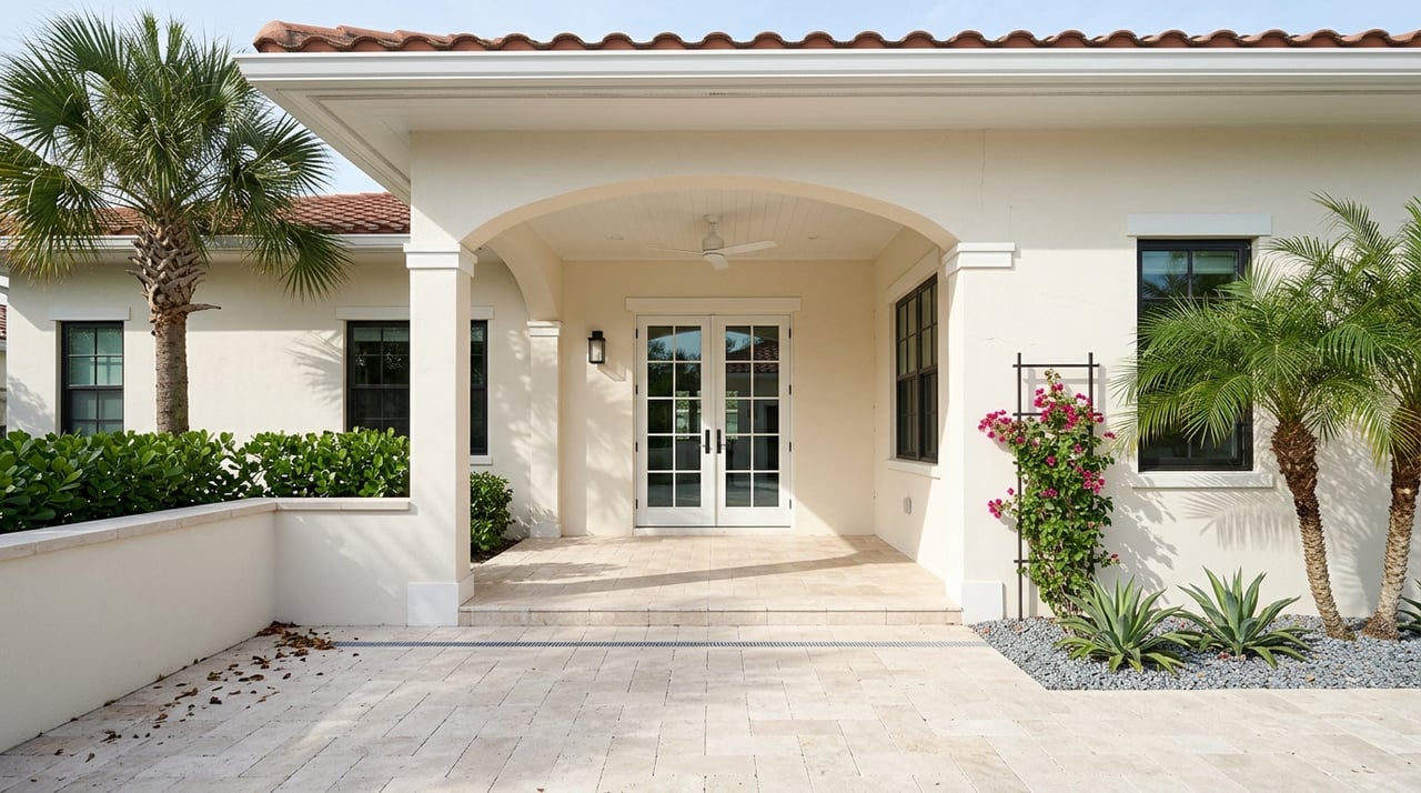 A real estate property photographed from a high angle.