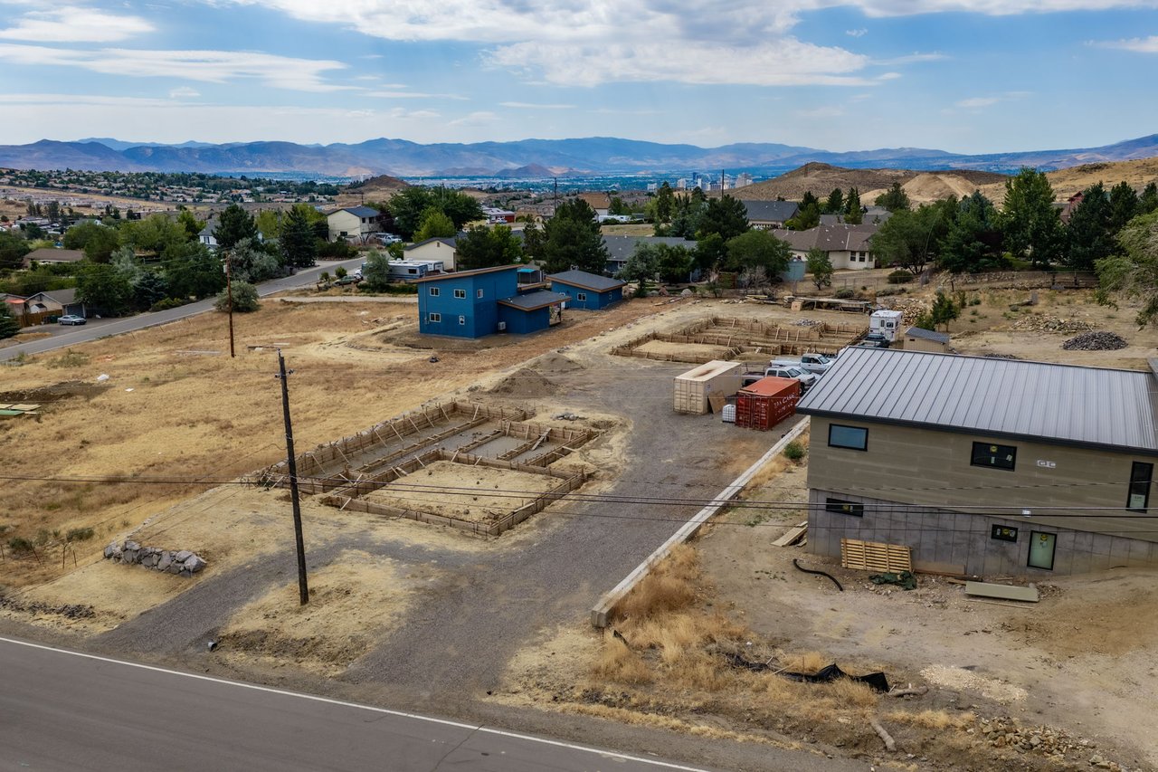 Vacant residential lots for sale at 380 and 390 Hoge Road in Reno, Nevada with approved home plans and custom home building opportunities.