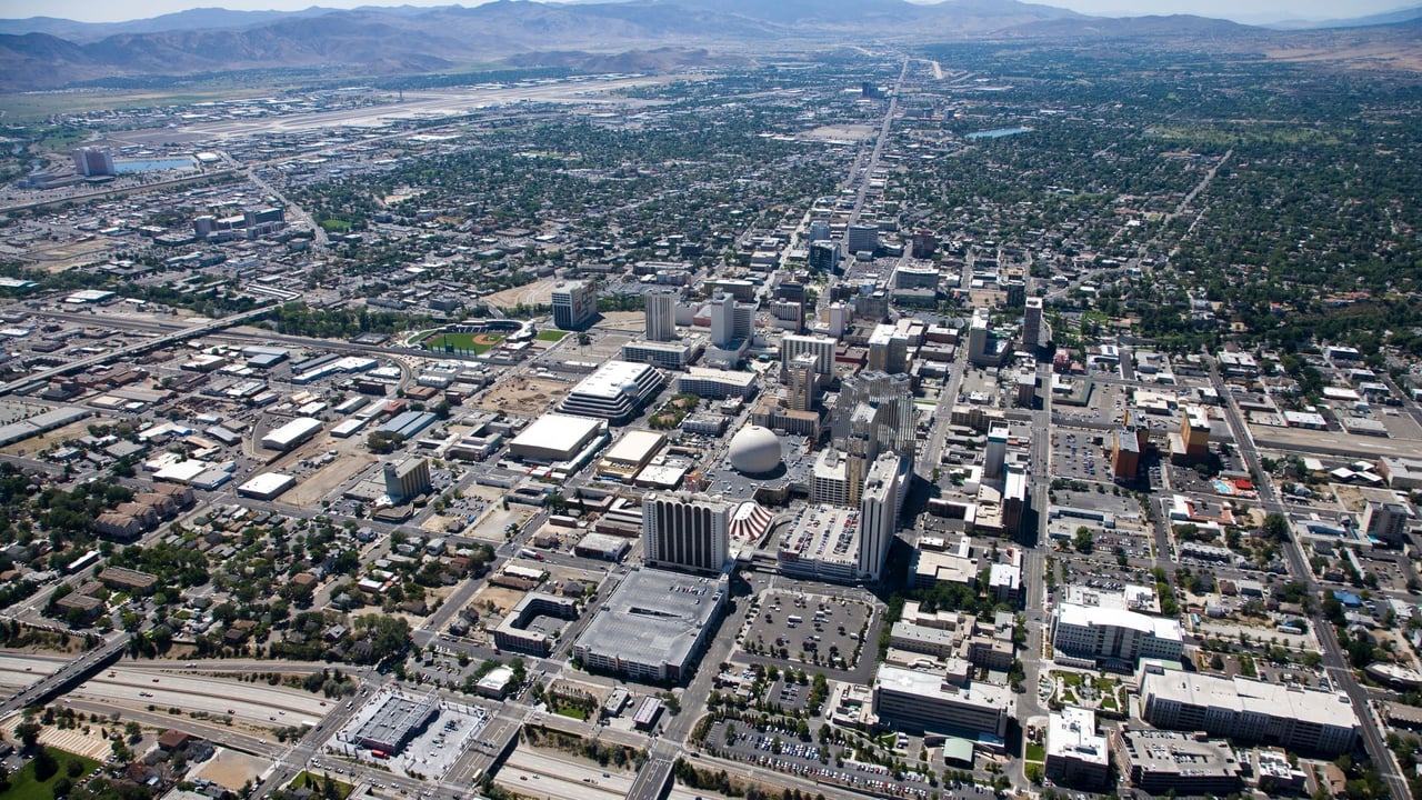 Aerial view of Reno showing limited land and housing inventory