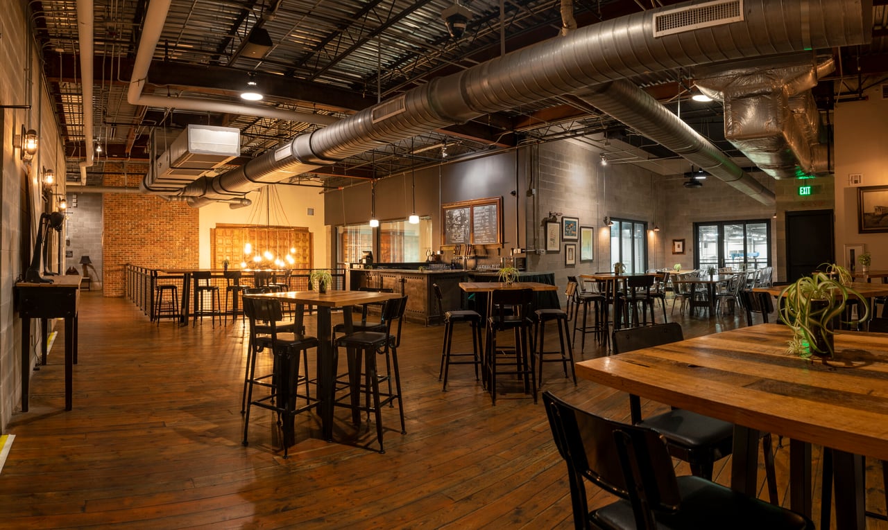 Outdoor beer garden at Coppertail Brewing in Tampa