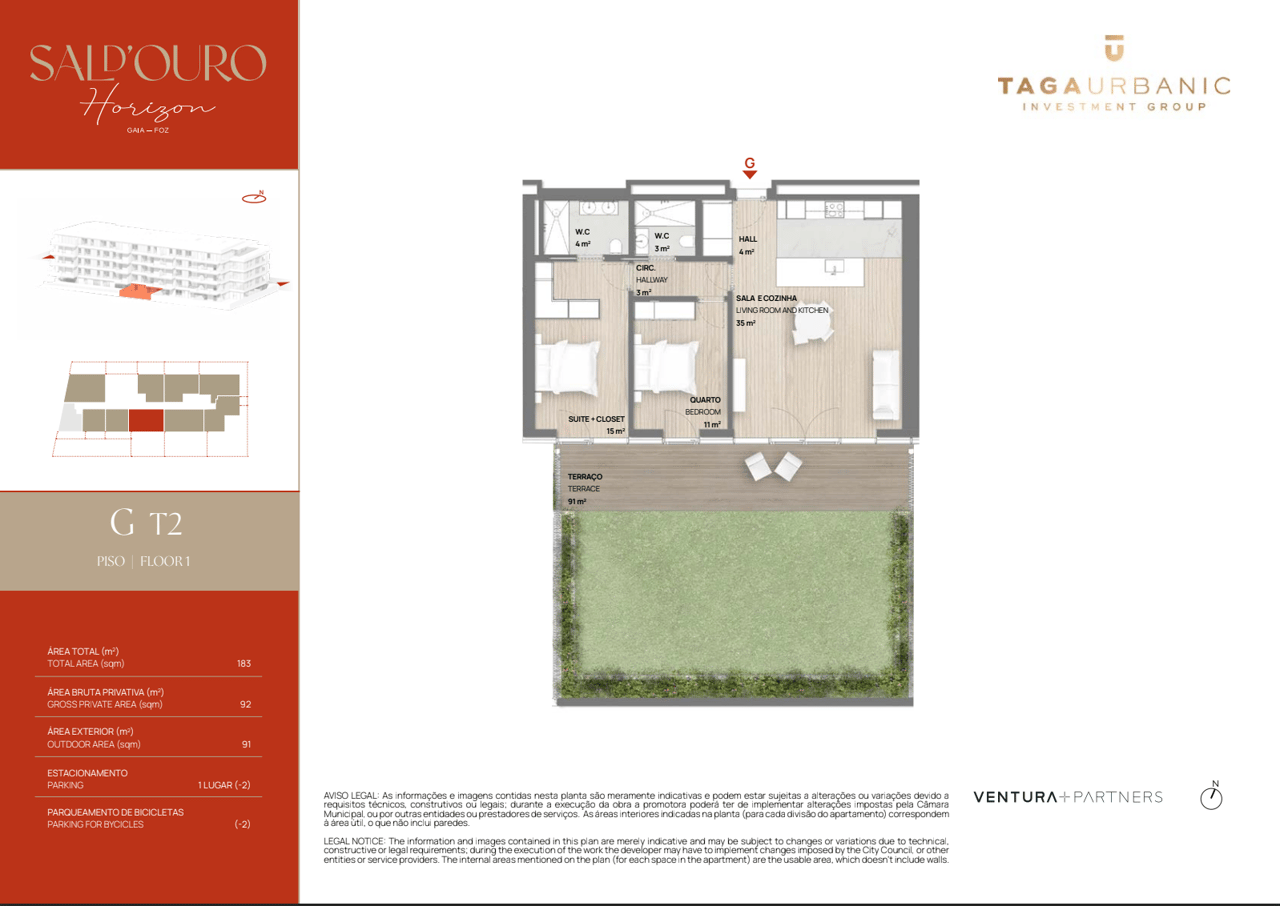 Modern 2-Bedroom Apartment with Balcony and Parking in Vila Nova de Gaia