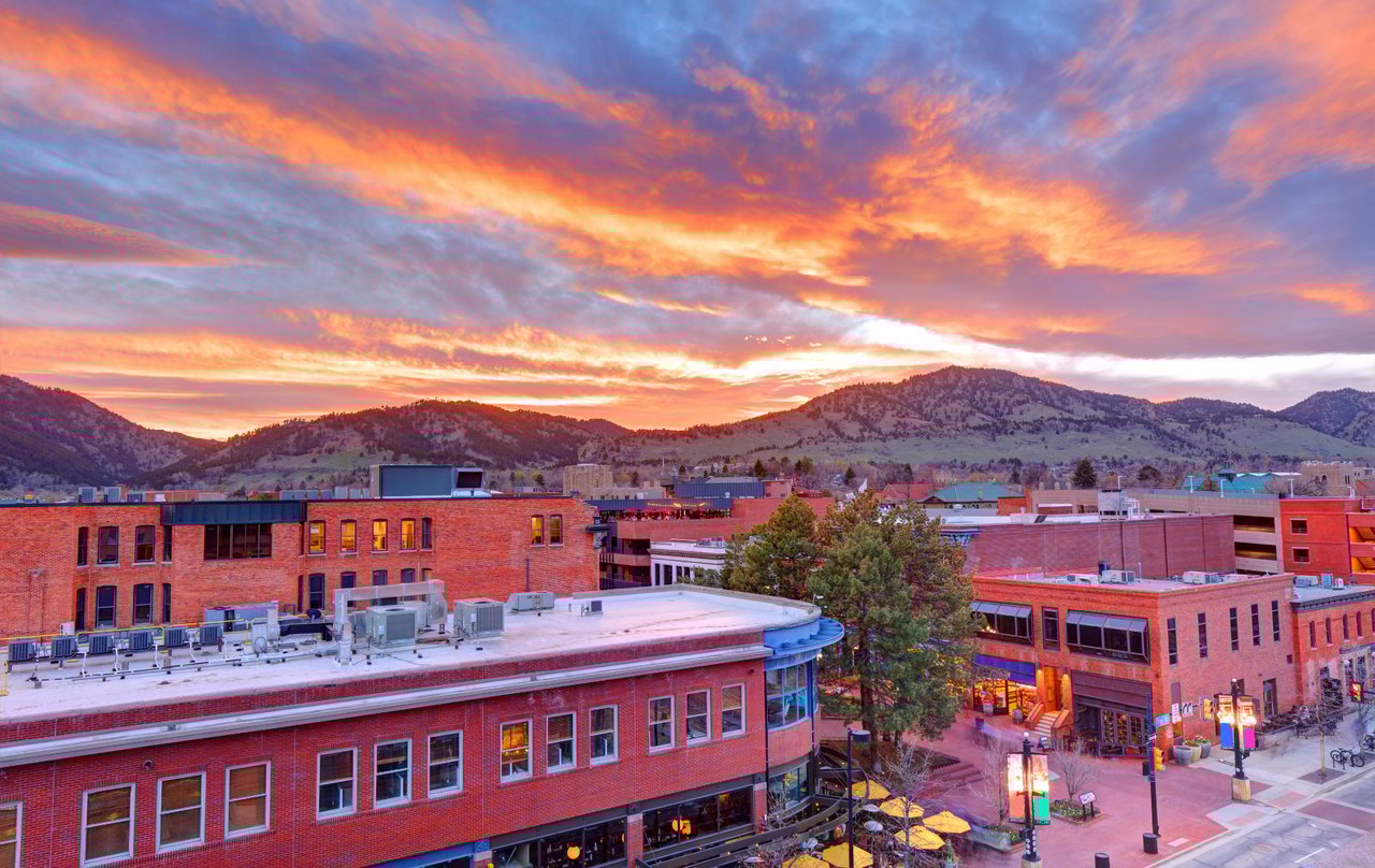 Beautiful sunset in Boulder, Colorado