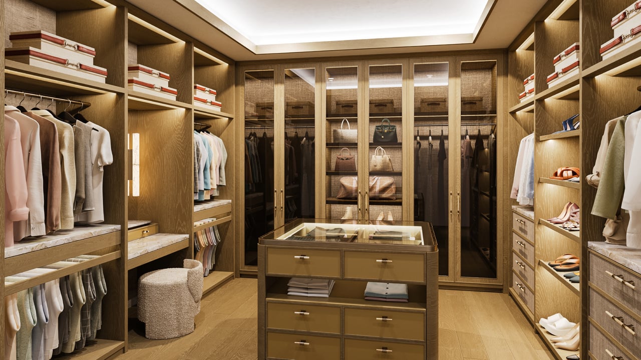 Six Fisher Island interior wardrobe 
