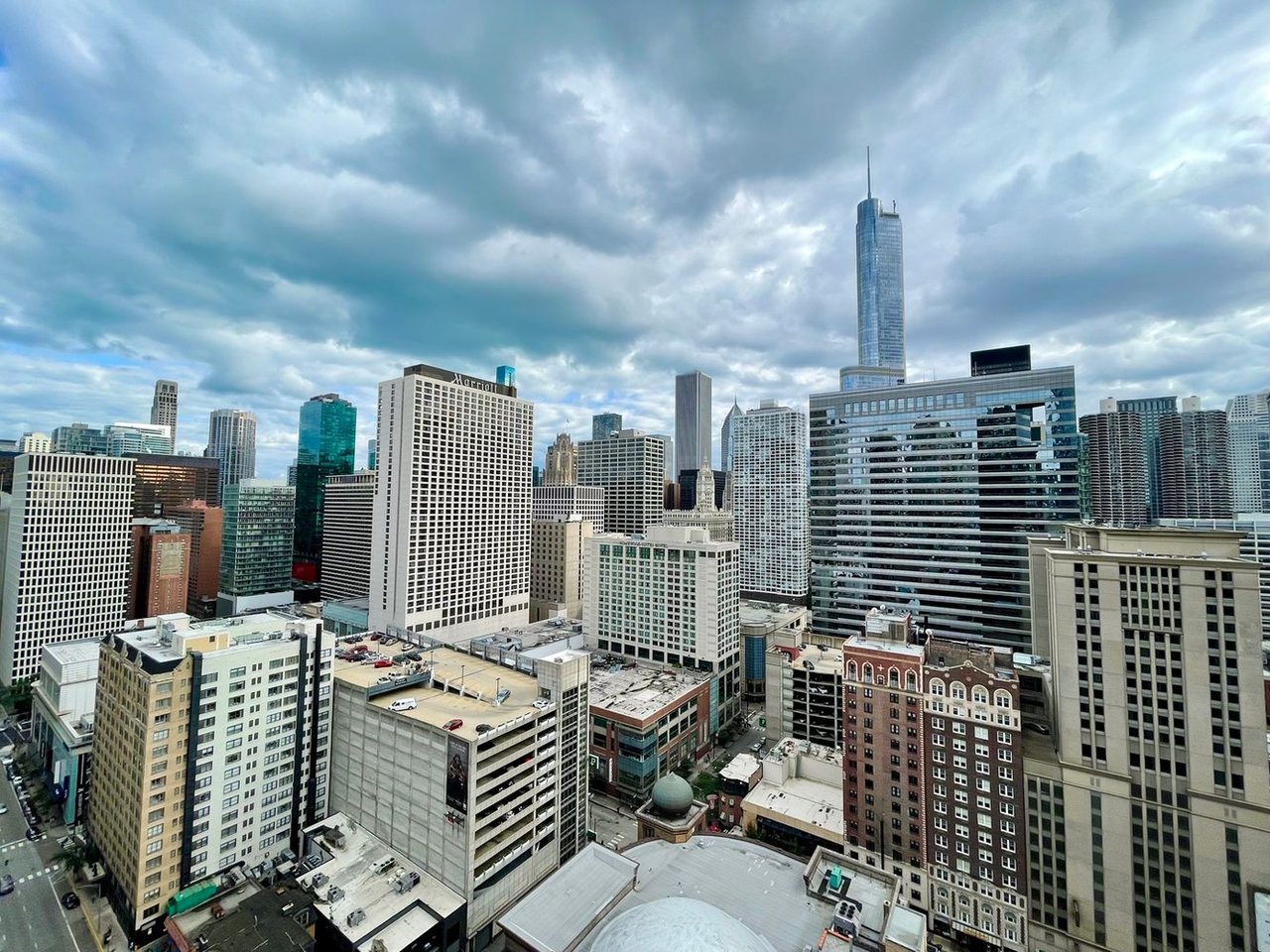 Photo of the city skyline from 10 E Ontario | Ontario Place