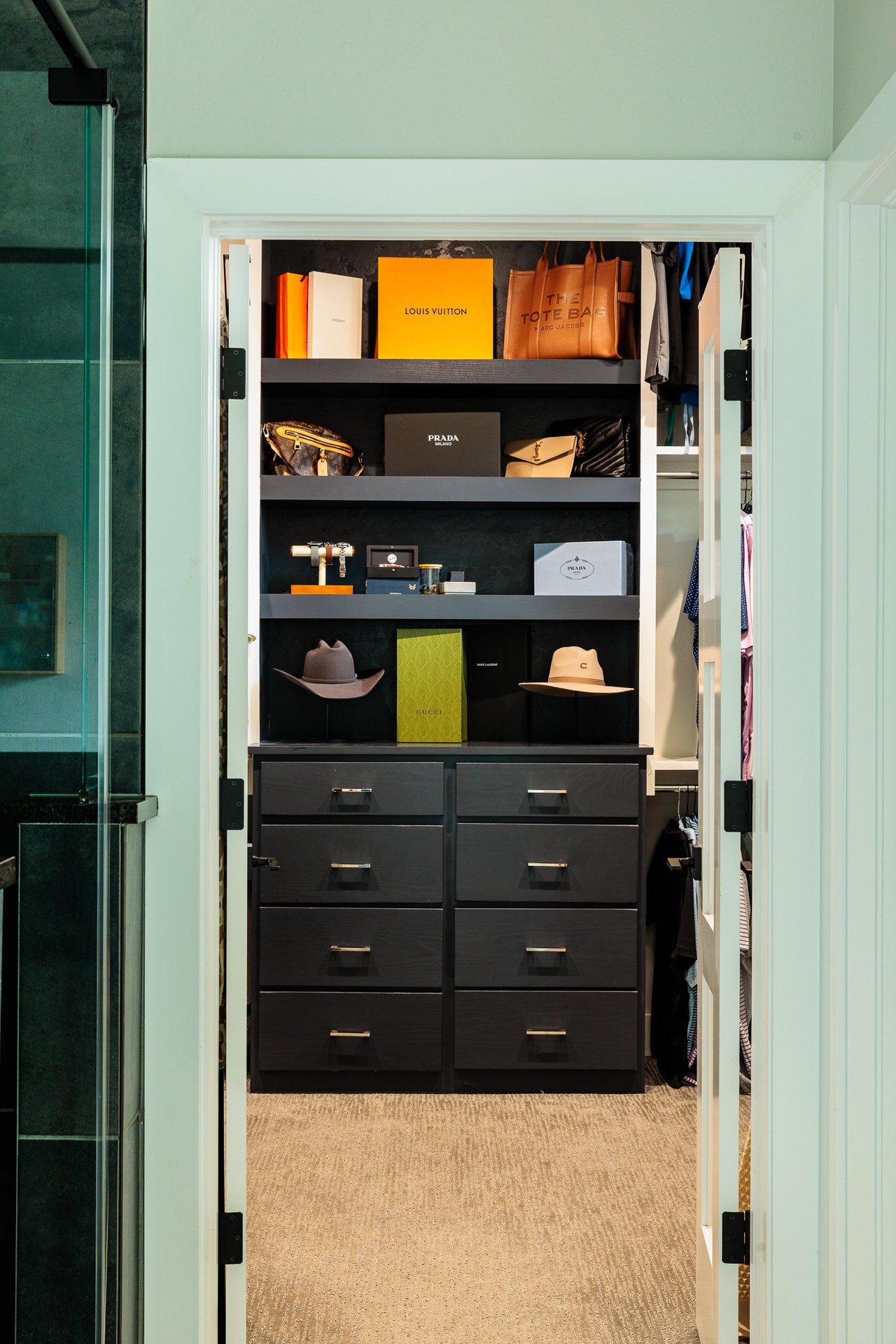 Primary closet shot in Luxury Edmond Listing by Jennifer Kragh Group