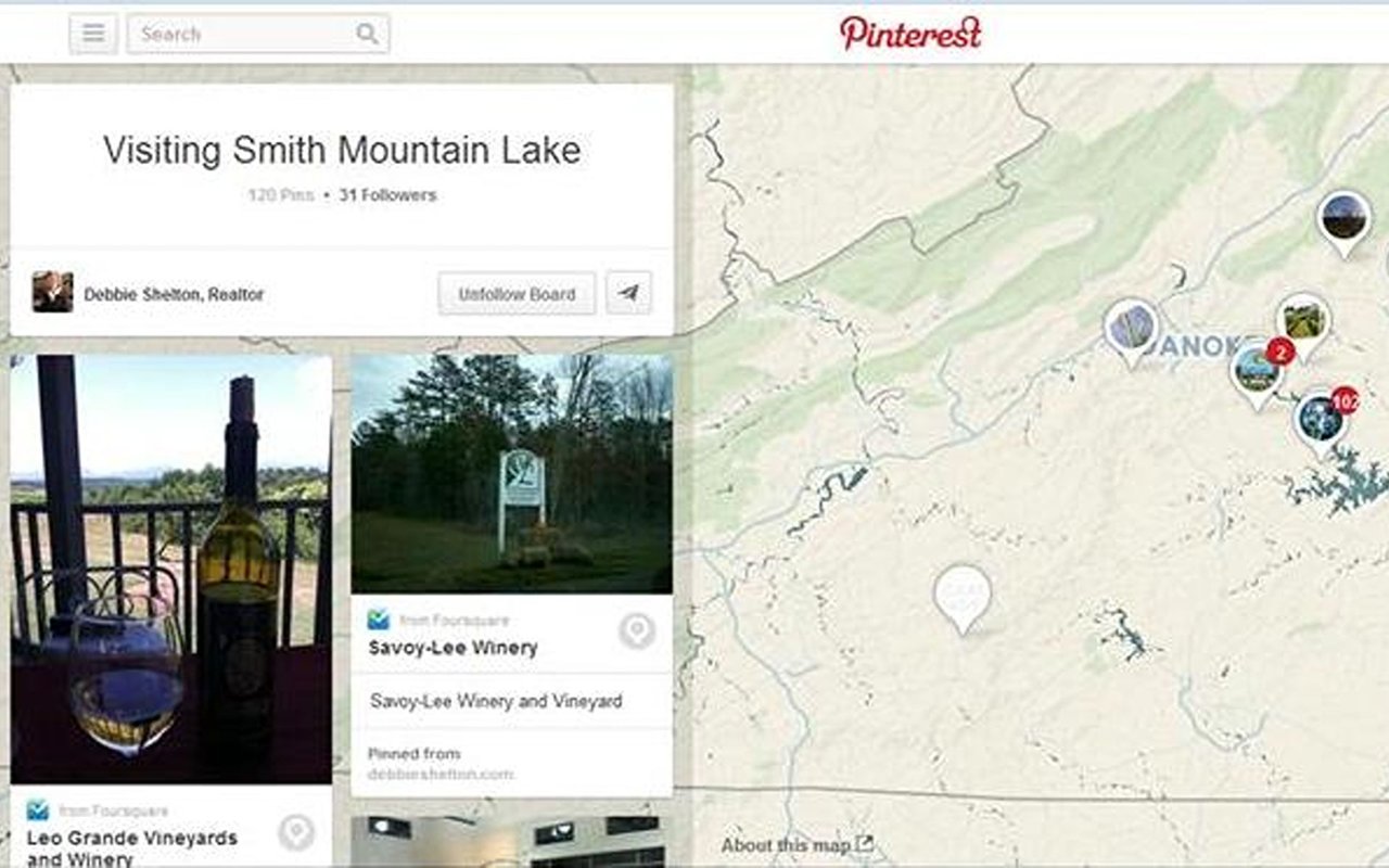 Pinterest Place Pinning for Your Smith Mountain Lake Vacation