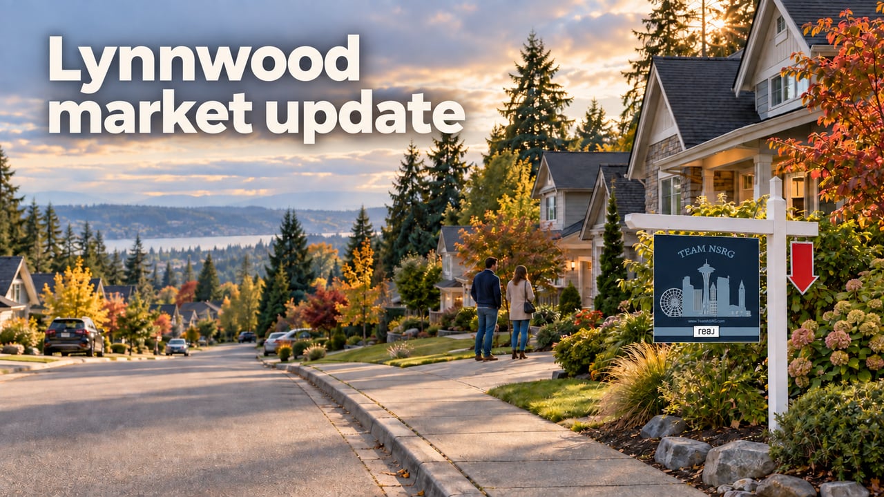Lynnwood single-family home market update with a Team NSRG sign, new listings, and price reductions.
