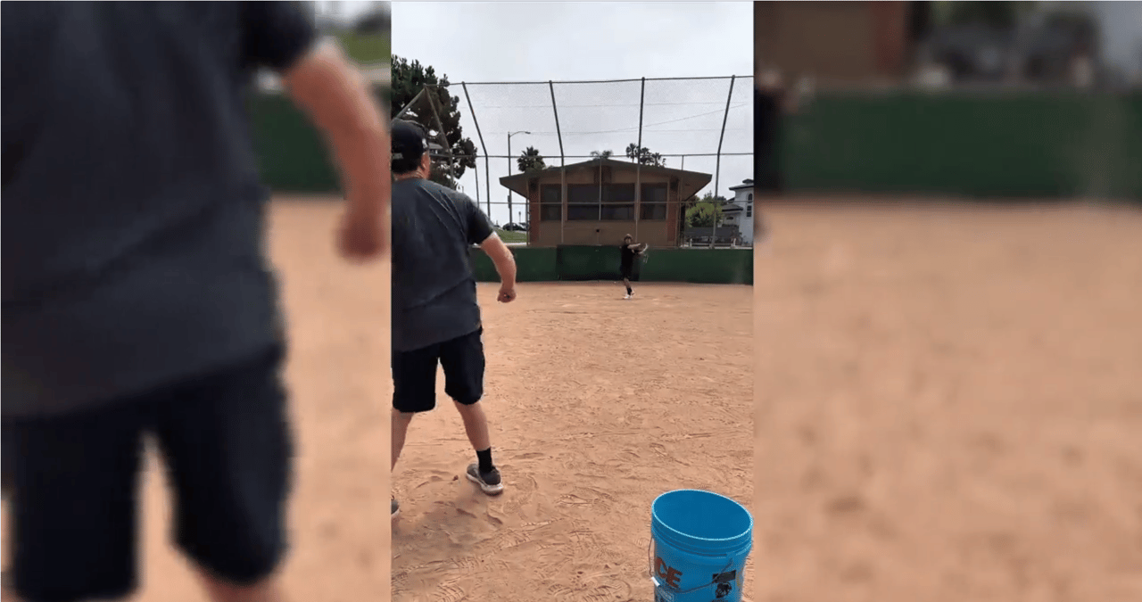 Batting Practice with my son Kai