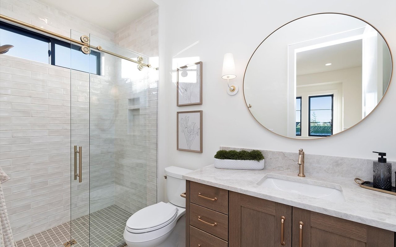 Junior suite bathroom with large walk-in shower