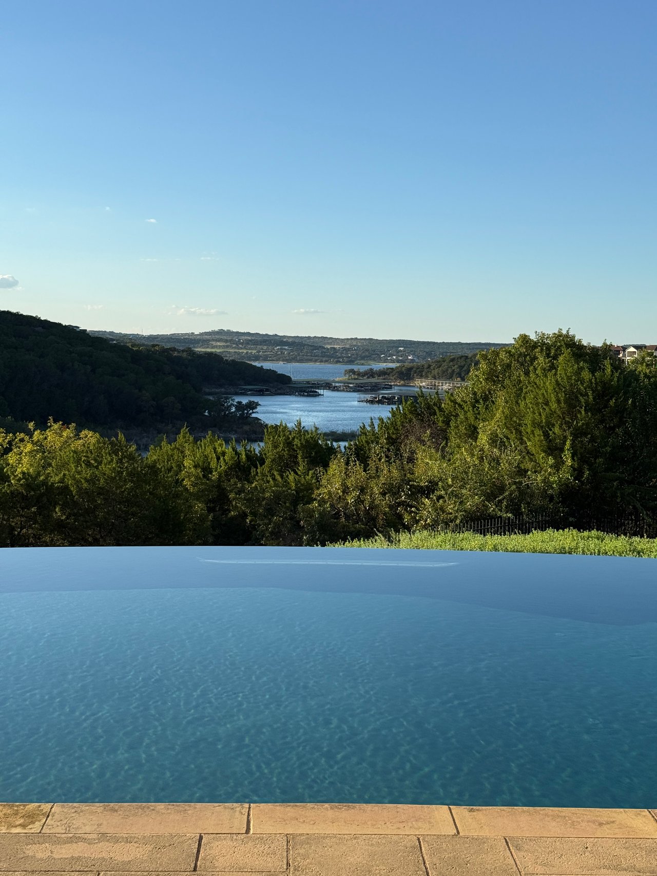 View of Lake Travis from the patio and pool 