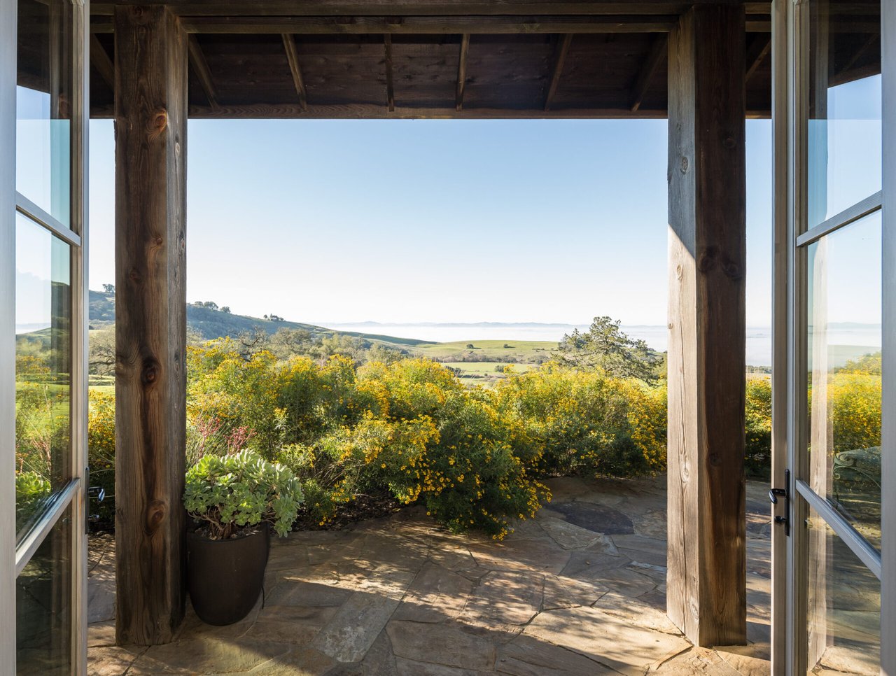Countryside view from a guest house in Penngrove Sonoma County