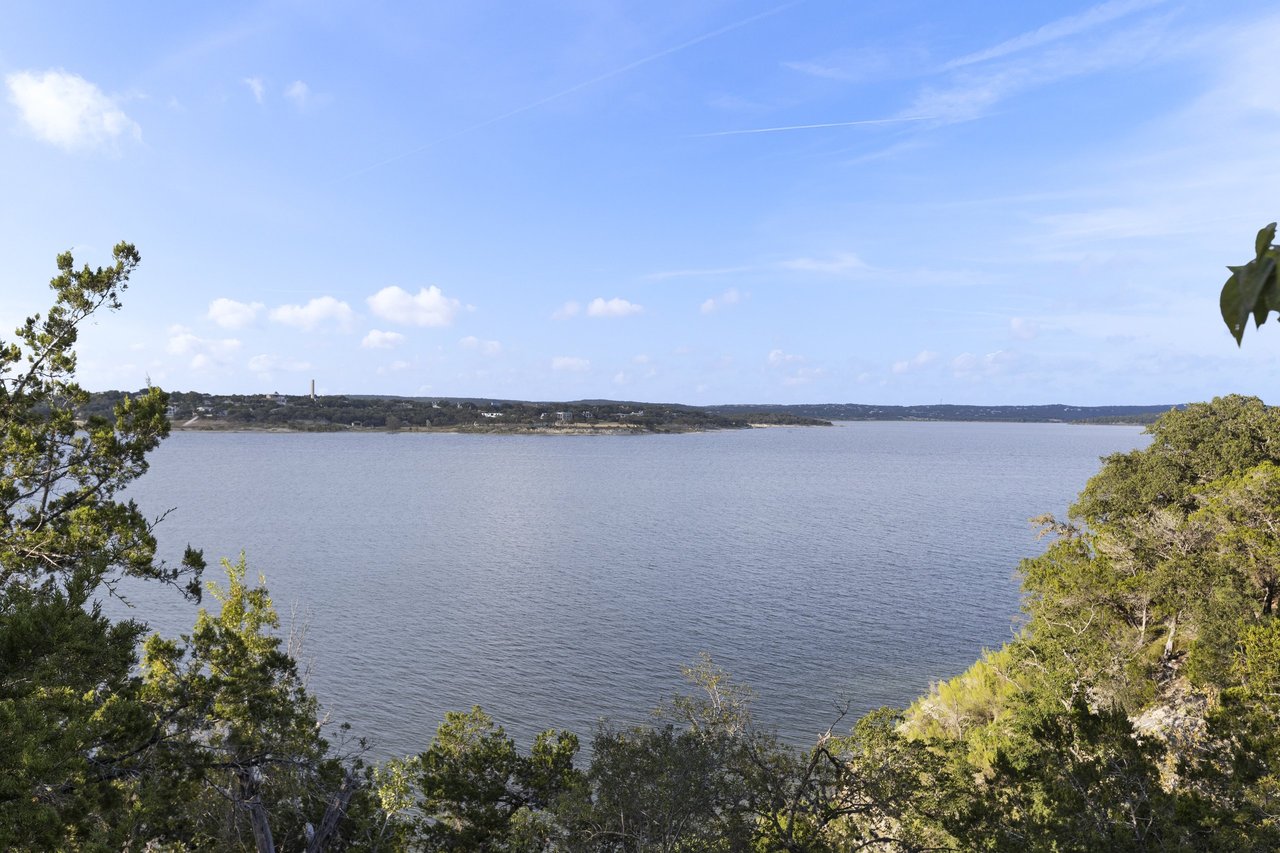 View across Canyon Lake from a wooded shoreline, Canyon Lake, TX
