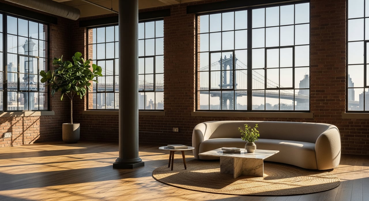 Staging Big Windows And Columns In DUMBO Homes