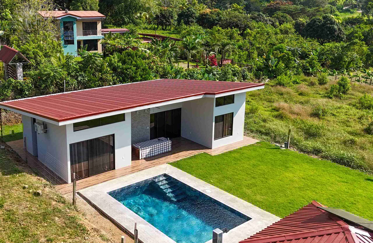 Brand-New Easy-Access 2-Bedroom Home with Big Pool & Peaceful Terraza on Calle Cascada in Ojochal Costa Rica