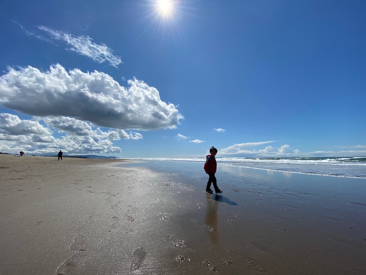 walking on the sand of Ocean Beach San Francisco on a sunny day in the Outer Avenues
