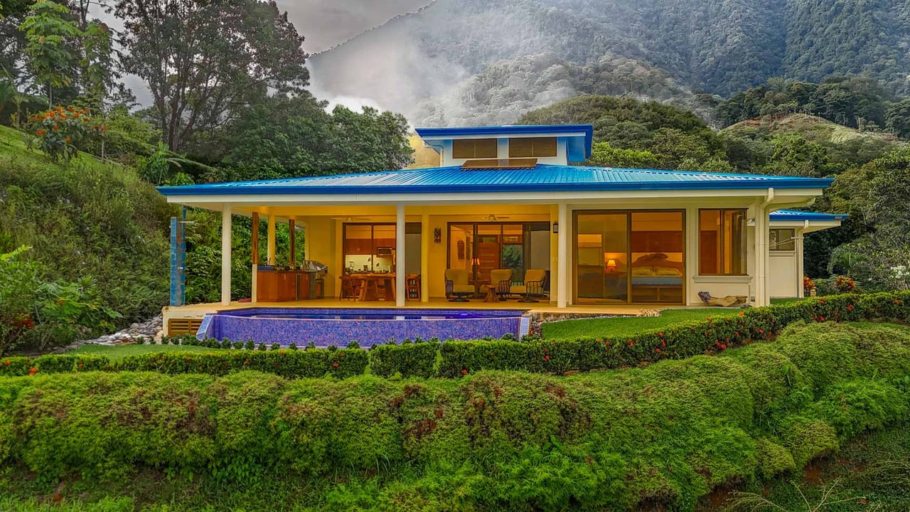 Private 2-Bed Hacienda with Ocean & Mountain Views, Pool & Development Potential in Ojochal