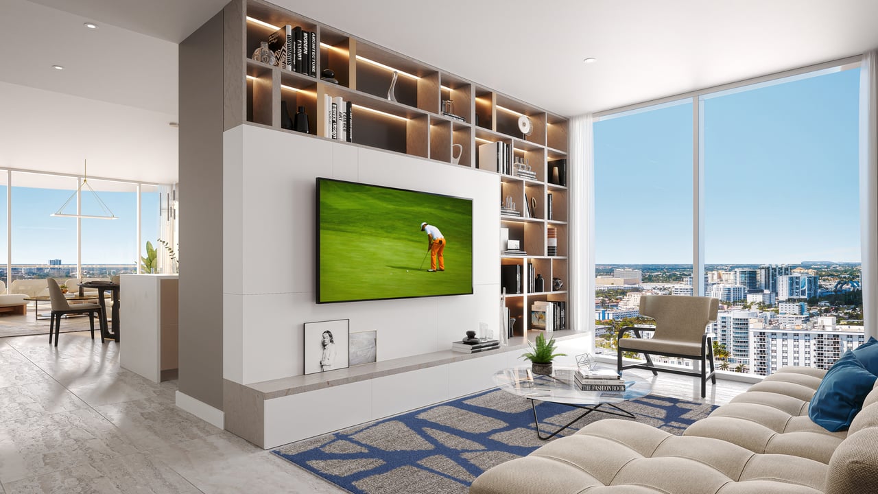 Selene Oceanfront Residences interior living room