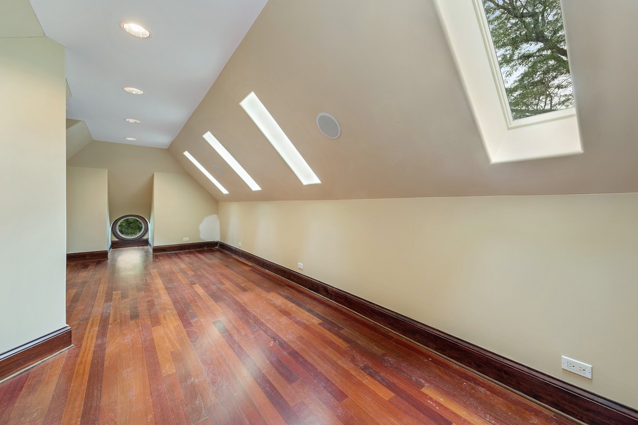 Brick And Stone Estate Situated On A Quiet Street In The Woodlands Of Hinsdale