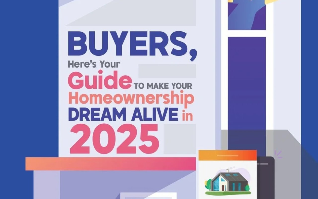 Buyers’ guide graphic about making homeownership dreams come alive in 2025, with an illustrated house.